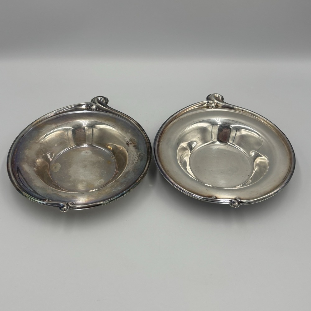 Vintage WM  Rogers 948 silver 6"‎ Server Plate/Bowl Lot Of 2